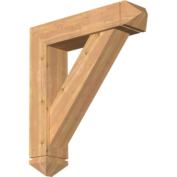 Ekena Millwork Traditional Arts and Crafts Smooth Bracket w/ Offset Brace, Western Red Cedar, 7 1/2"W x 32"D x 36"H BKT0806X32X36TRA03SWR - main